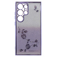 Case for Samsung Galaxy S24 Ultra, Glitter Flower, purple