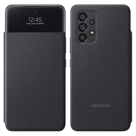 Original Samsung Case for Galaxy A53 5G, S View Wallet Cover, black