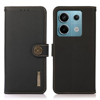 KHAZNEH RFID case for Xiaomi Redmi Note 13 Pro 5G, Litchi Texture, black