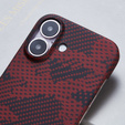 Case for iPhone 16 Plus, Aramid Fiber MagSafe, red