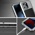 Case for iPhone 15, armoured, with integrated glass, silver