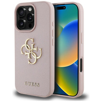 GUESS Grained Big 4G and Classic Logo case for iPhone 16 Pro