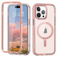 Case for iPhone 16 Pro, Shockproof Hybrid, with screen film, for MagSafe, pink