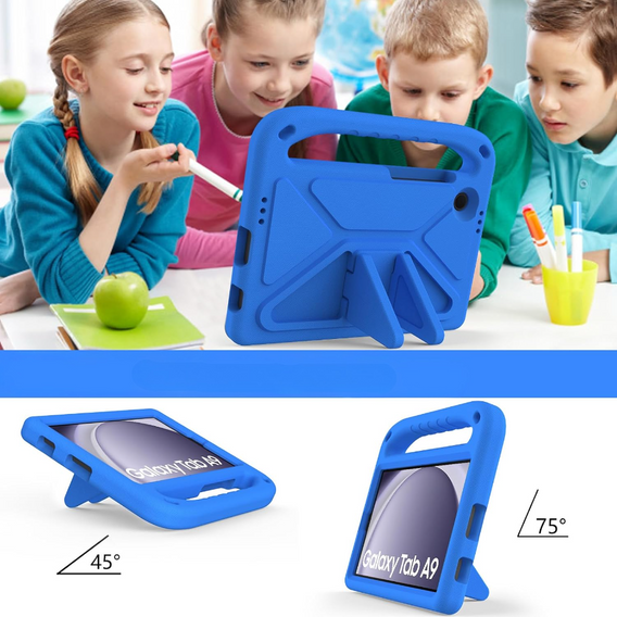 Children's Case for Samsung Galaxy Tab A11 / A9, Children's Case with Handle, blue