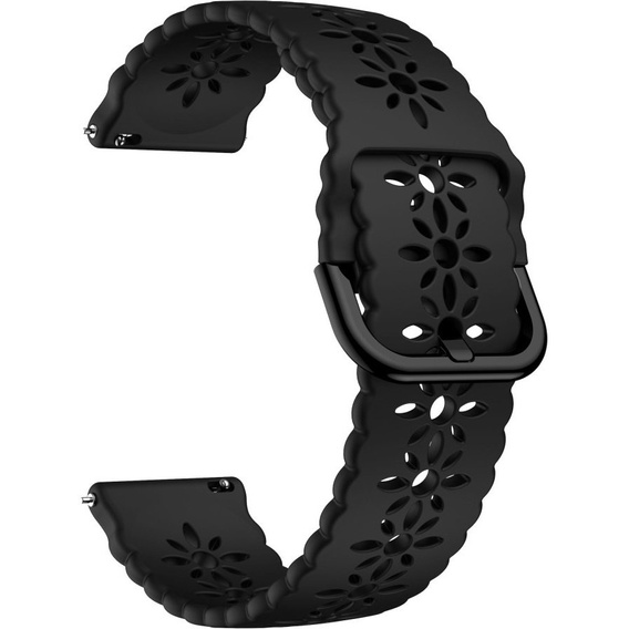 Silicone strap for 22mm Soft Hollowed-out, Black