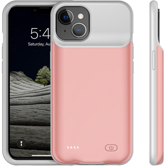 Case with 6500mAh Battery for iPhone 13, pink