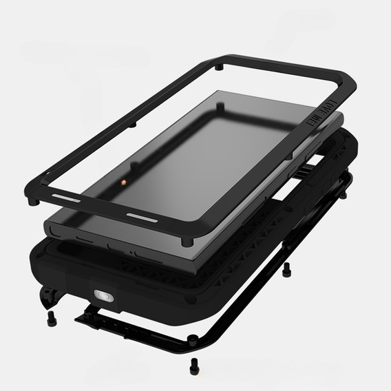 Love Mei Case for Samsung Galaxy S24 Ultra, armored without glass, black