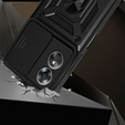Armored case for Oppo A17, armored Slide Ring, black + 9H glass