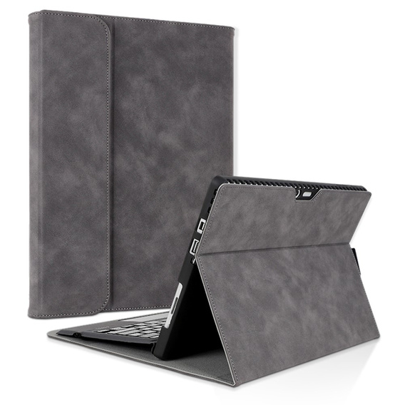 Case for Microsoft Surface Go 3/Go 2/Go, Wallet Pen Slot, grey