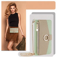 Flip case for Samsung Galaxy A56 5G, Wallet Zipper Pocket, with mirror, green