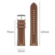 22mm Genuine Leather Coated Silicone Watch Band - Brown