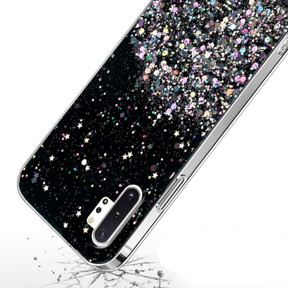 Case for Samsung Galaxy Note 10 Plus, Glittery, black