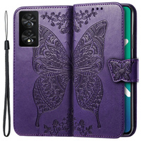 Flip case for TCL 40 NXTPaper, Butterfly, purple