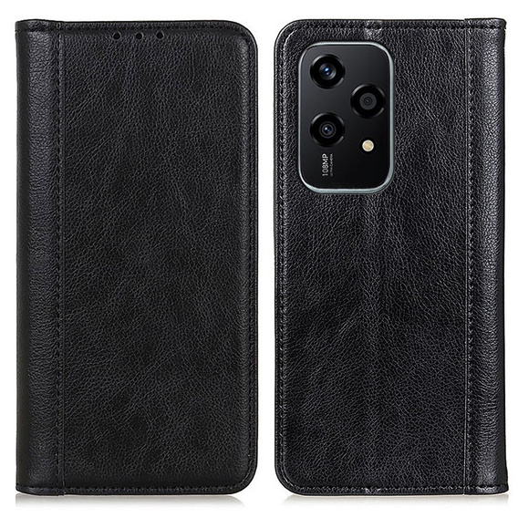 Flip case for Honor 200 Lite, Split Leather, black