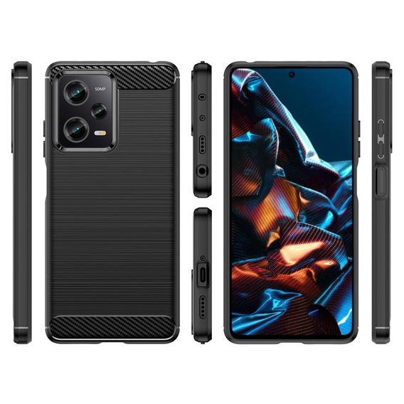 Case for Xiaomi Poco X5 Pro 5G, Carbon, black