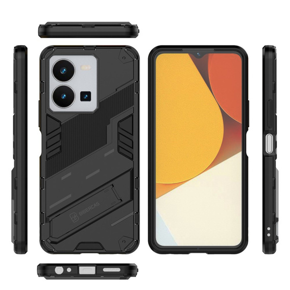 Case for Vivo Y35 4G, Military kickstand, black