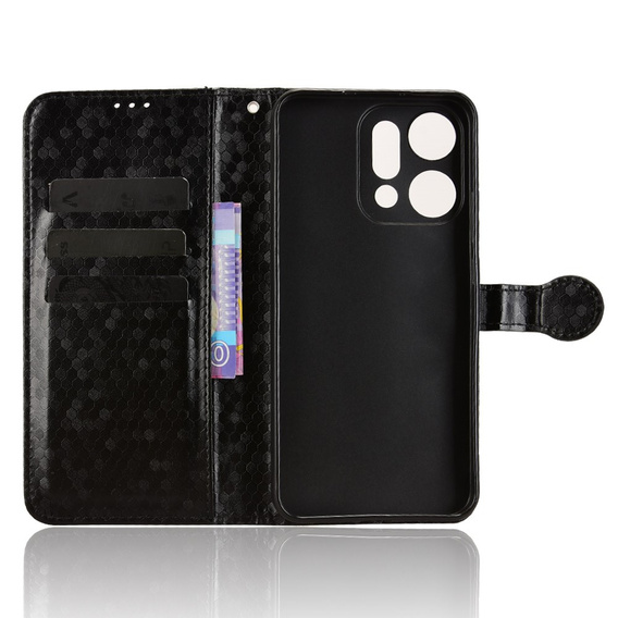Flap case for Oppo Reno 14, Wallet Rhombus, black