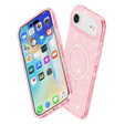 Case for iPhone Air, for MagSafe, glitter, translucent pink