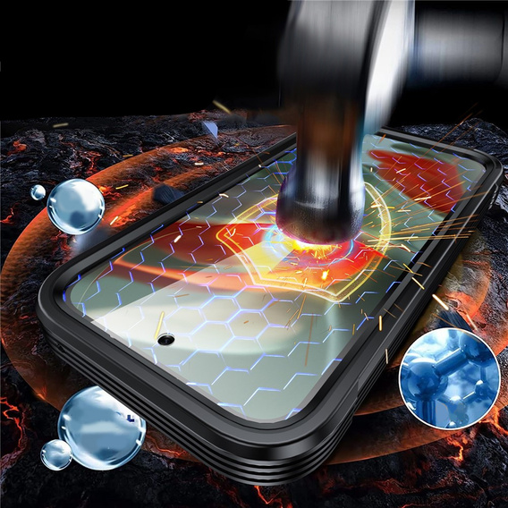 Shockproof case with glass, for MagSafe for Google Pixel 10a, black