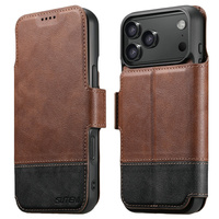 2-in-1 flip case for iPhone 17 Pro Max, SUTENI, for MagSafe, brown