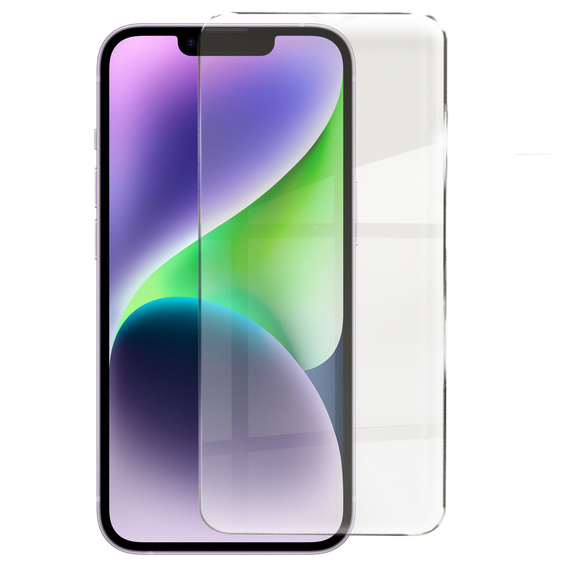 Case for iPhone 14, for MagSafe, ERBORD Matt Case, purple + Screen Glass