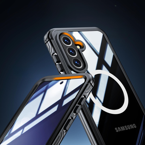 Case for Samsung Galaxy A36 / Samsung Galaxy A56, Shockproof, with glass, for MagSafe, black