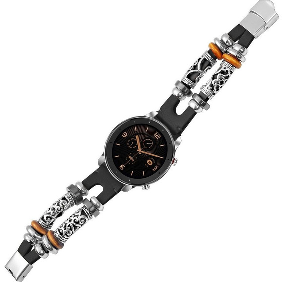 Retro Leather Strap for Samsung Galaxy Watch 42mm - Black