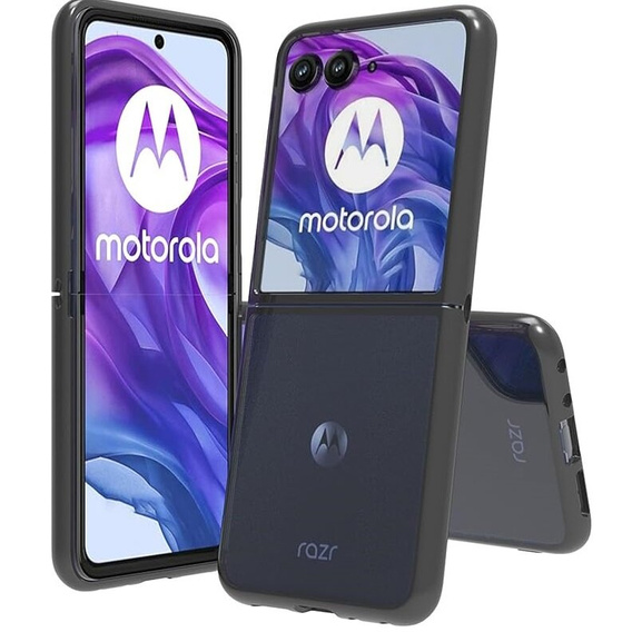 Case for Motorola Razr 50 Ultra, Fusion Hybrid, transparent / black