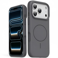 Silicone sleeve for iPhone 17 Pro, for MagSafe, anti-shock, grey