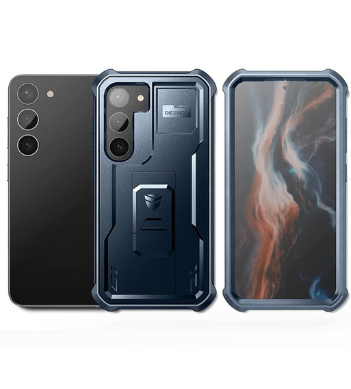 Armored case for Samsung Galaxy S23 Plus, Dexnor Full Body (Two Frames), dark blue