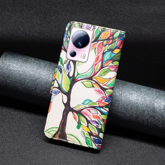 Flip case for Xiaomi 13 Lite, Wallet, tree of life, white