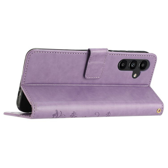 Flip case for Samsung Galaxy A55 5G, Wallet, Butterfly, purple