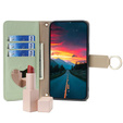 Flip case for Motorola Edge 40 Neo 5G, Wallet Zipper Pocket, with mirror, green