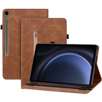Case for Samsung Galaxy Tab S10 Lite / S10 FE / S9 FE, Wallet Pen Slot, brown