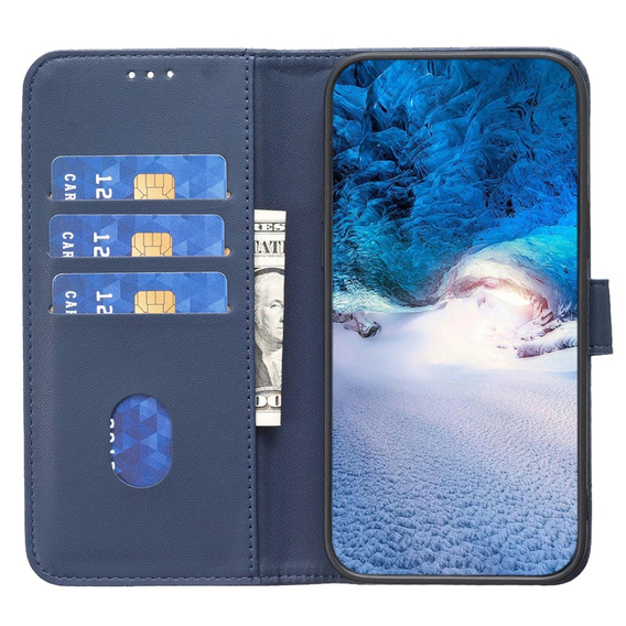 Flip case for Samsung Galaxy A25 5G, BINFEN Wallet, blue + 9H glass