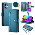 Flip case for iPhone 16, Wallet Zipper Pocket, blue