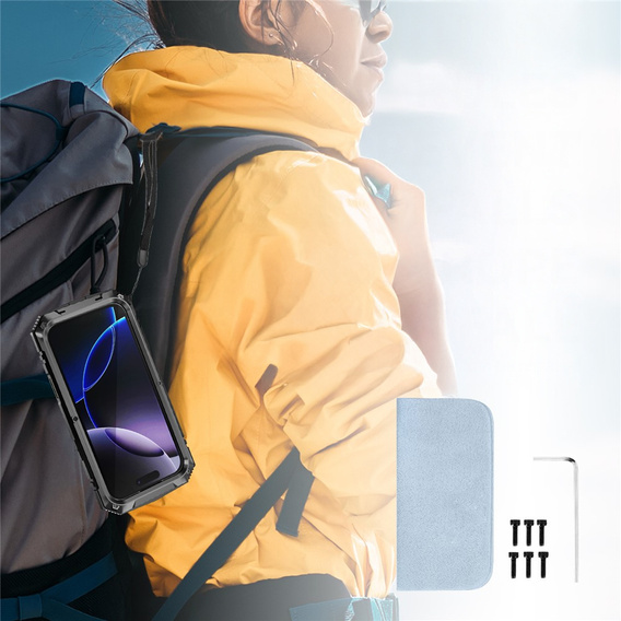 R-JUST case with stand and built-in glass for iPhone 17 Pro Max