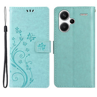 Flip case for Xiaomi Redmi Note 13 Pro+, Butterfly, light blue
