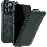 MELKCO flip case for iPhone 14 Pro, leather, flip, dark green