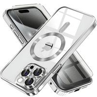 Case for iPhone 15 Pro Max, Electro MagSafe, silver + Screen Glass