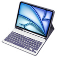 Case + keyboard Apple iPad Air 11" 6 gen. 2024, Leather Pen Slot, purple