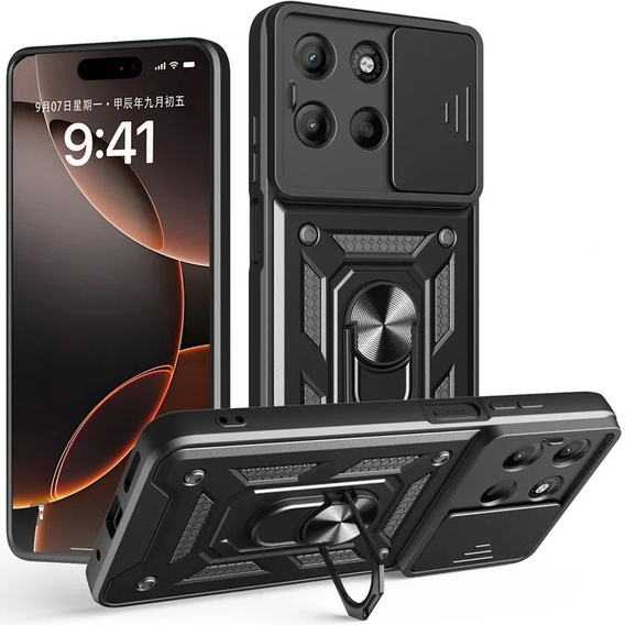 Case for Motorola Moto G15 / Motorola Moto G15 Power, CamShield Slide, black