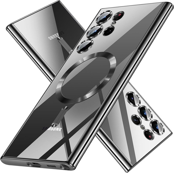 Case for Samsung Galaxy S24 Ultra, Electro MagSafe, black + Full Glue Ceramic Glass