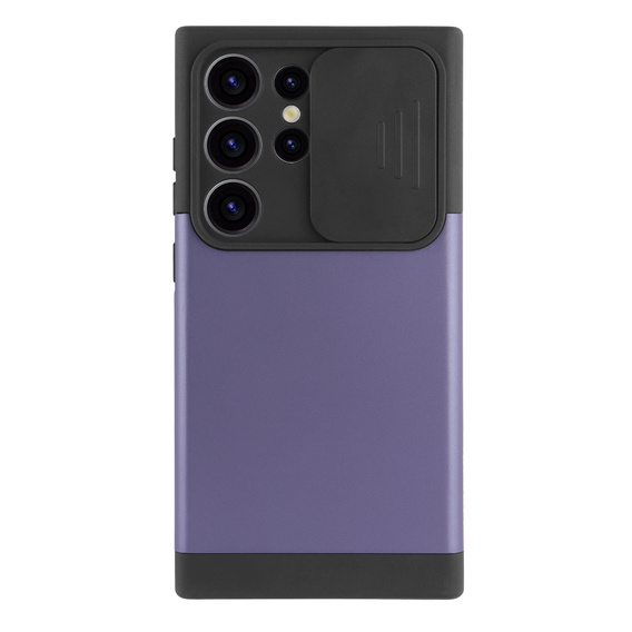 Case for Samsung Galaxy S24 Ultra, ERBORD MagProtect Slide Camera, purple