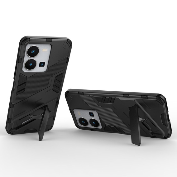 Case for Vivo Y35 4G, Military kickstand, black