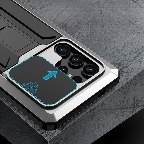 Armored case for Samsung Galaxy S24 Ultra, R-JUST, silver