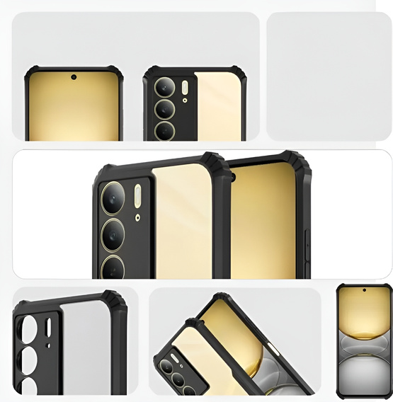 Case for Realme 14X / Realme C75, with magnetic sheet, transparent / black