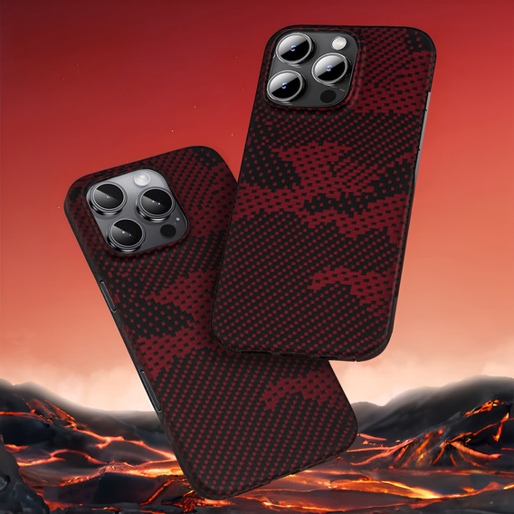 Case for iPhone 16 Pro Max, Aramid Fiber MagSafe, red