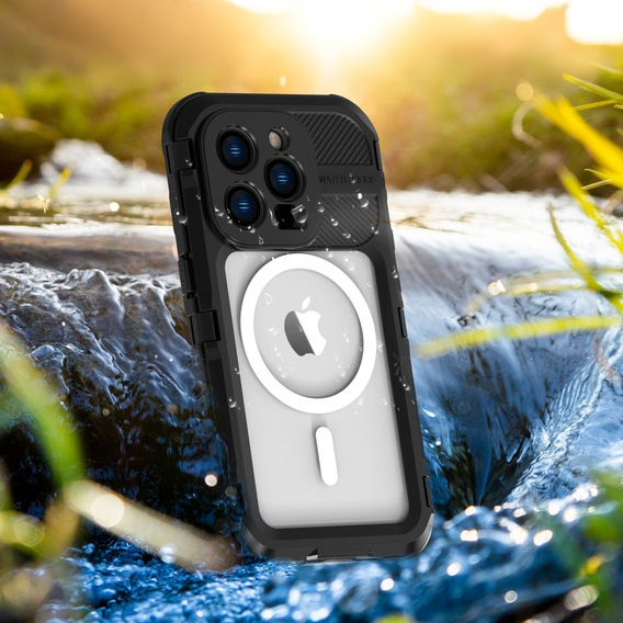 IP68 Waterproof Case for iPhone 14 Pro Max, SHELLBOX MagSafe, black