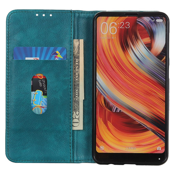 Case for Sony Xperia 10 V, Wallet Litchi Leather, green